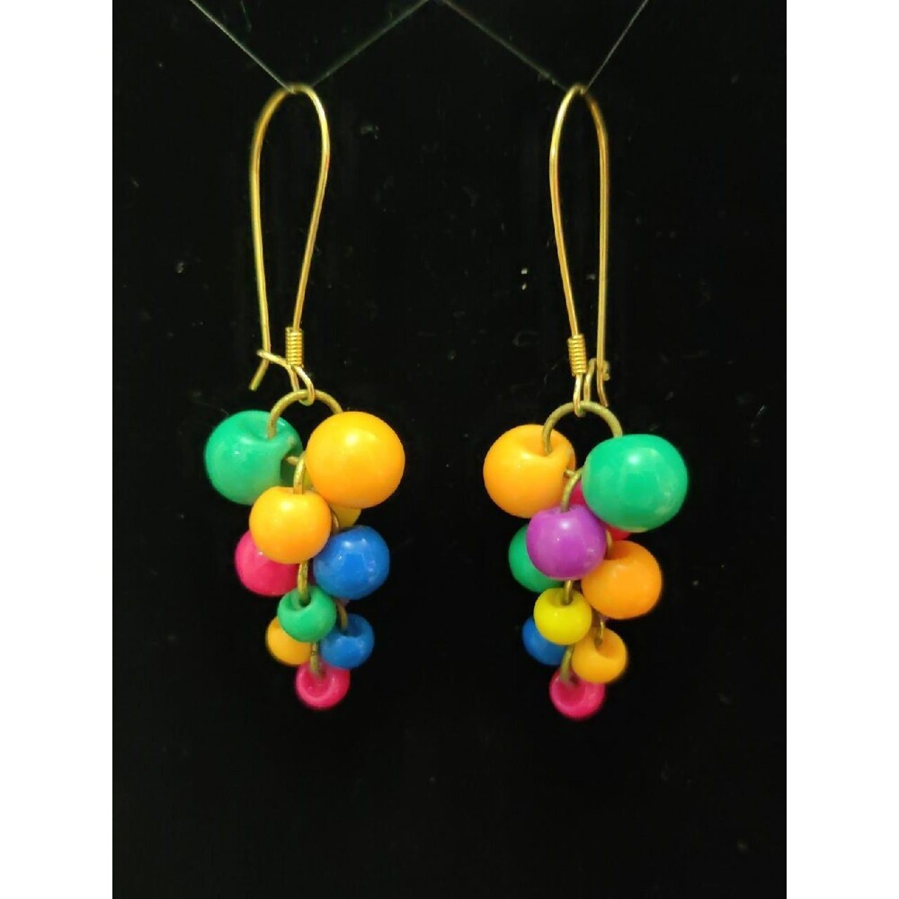 Multi Colored Bead Earrings